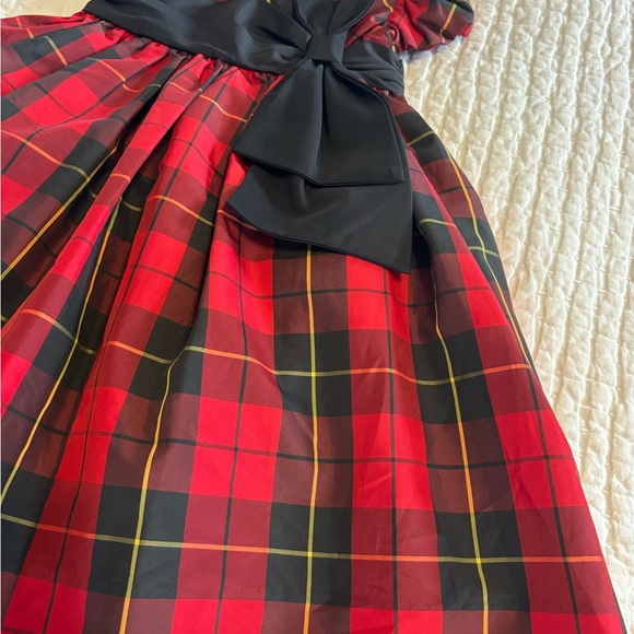 Ralph Lauren Holiday Christmas Dress Red Black Plaid 3T Party Dress - Picture 3 of 14